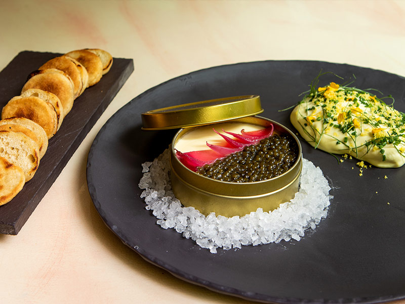 Caviar and Custard served at Brennan's Restaurant